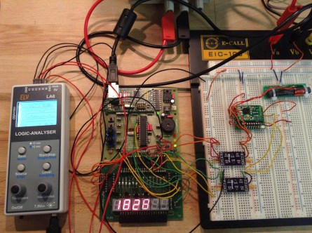 The breadboard setup