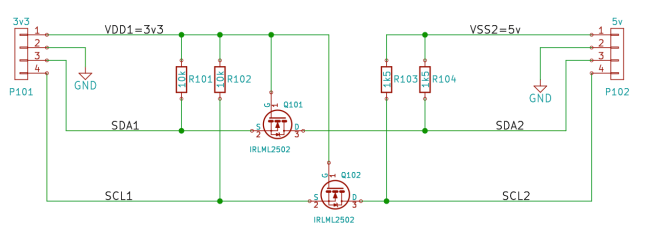 I2C Level shifter schematic
